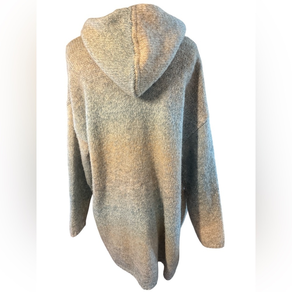 CHARLIE B Blue,white & Brown Pastel Ombre Space -Dye Hooded Cardigan Size TG/XL - Picture 4 of 15